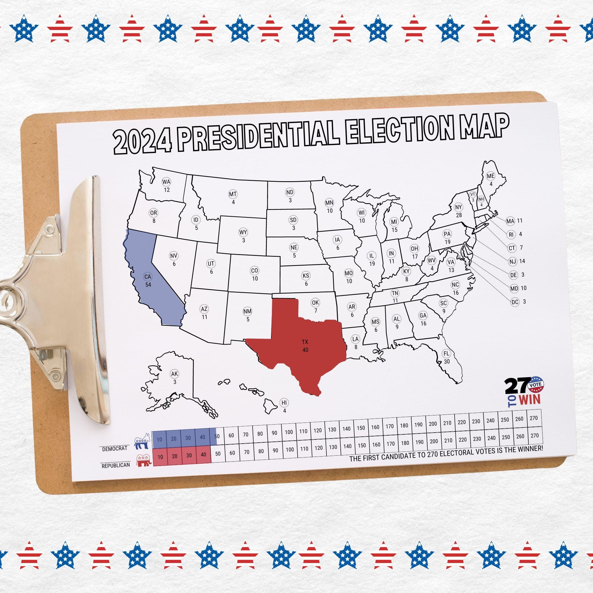 Electoral College Map Printable 2025