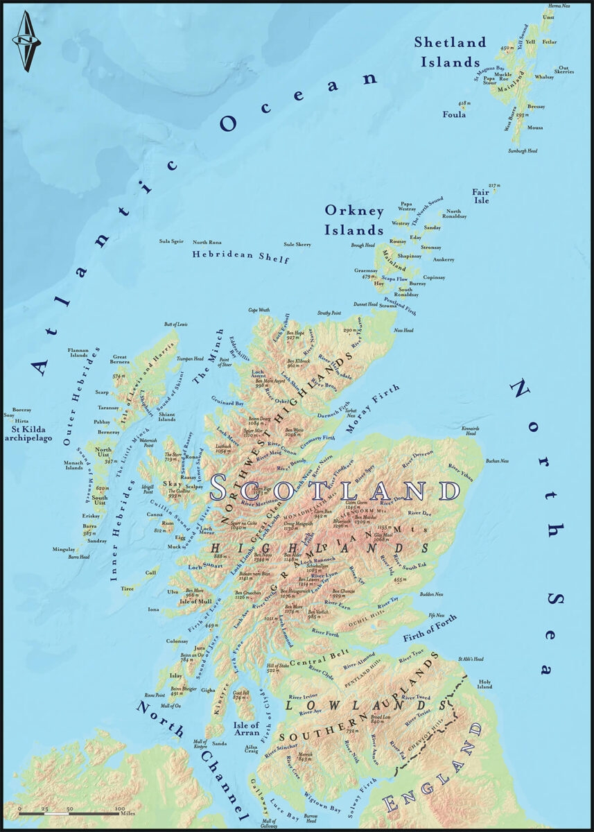 Map Of Scotland Printable