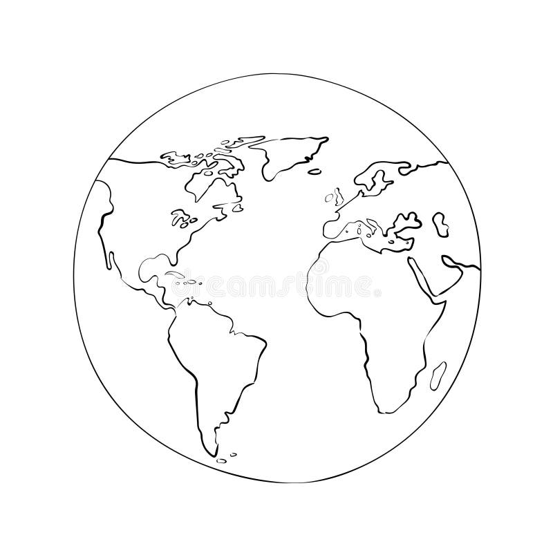Map Of World Printable Black And White
