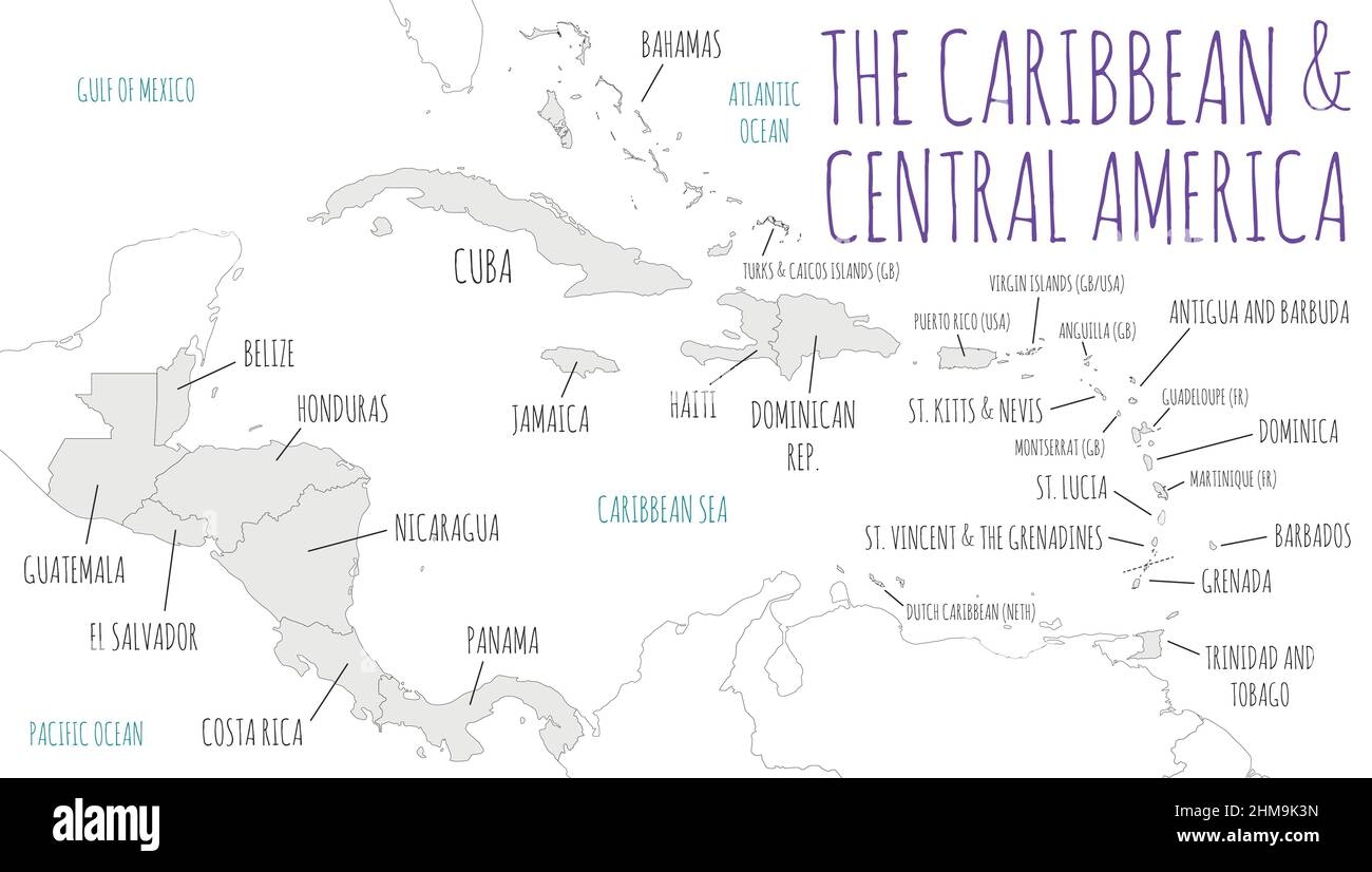 Caribbean Central America Map Illustration Fotos Und Bildmaterial In Hoher Aufl sung Alamy