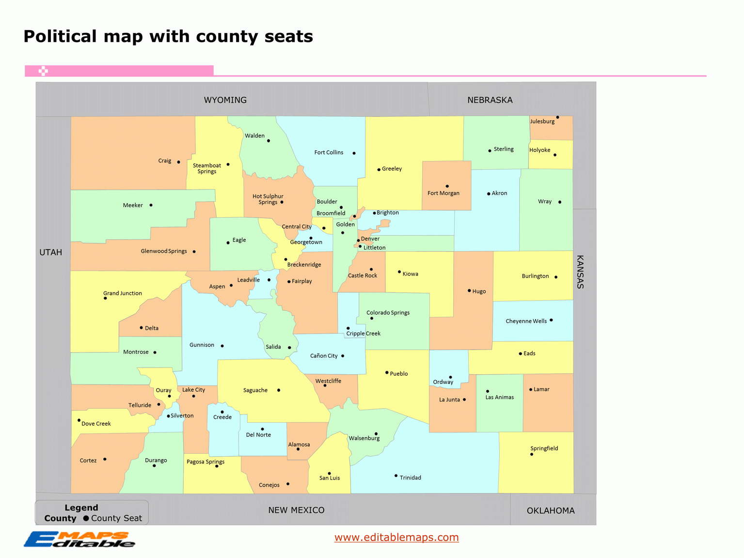 Printable Map Colorado