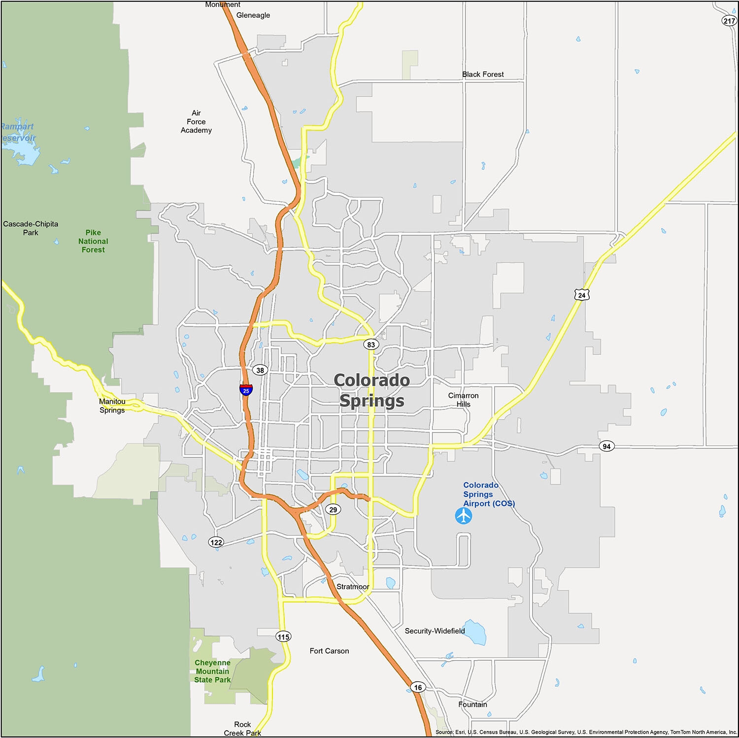Colorado Springs Map GIS Geography