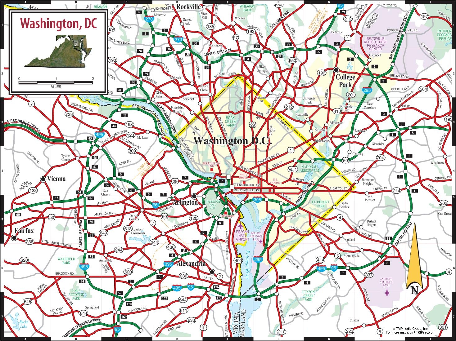 Dc Metro Map Overlay Washington Dc Subway Map Street Overlay District Of Columbia USA 