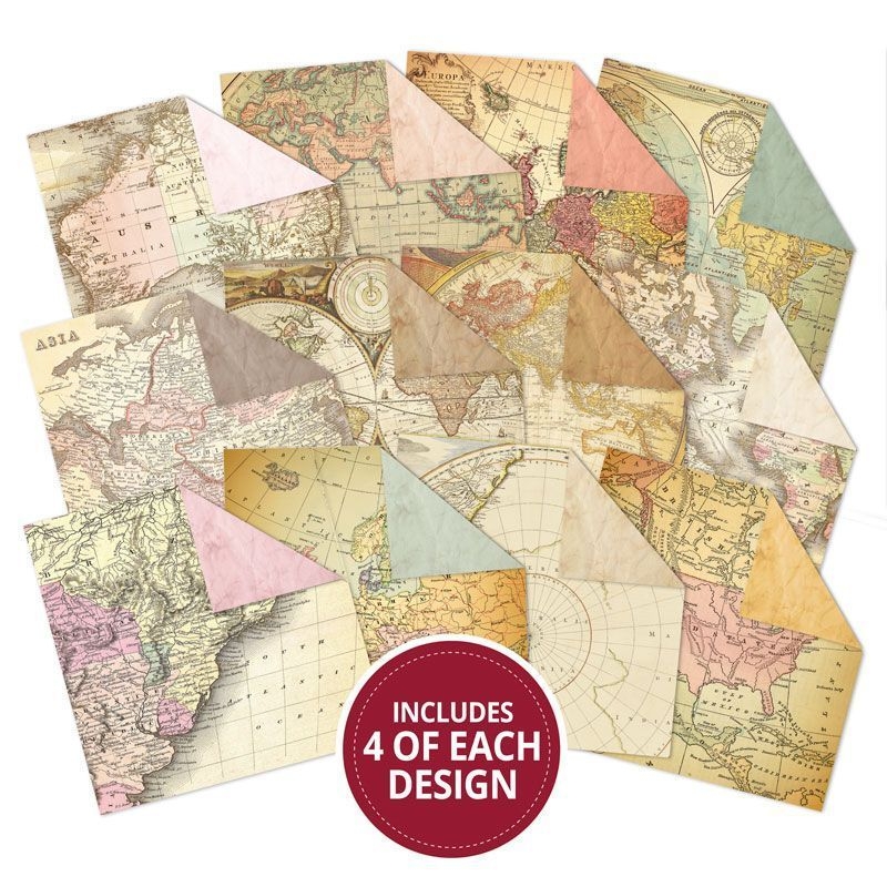 Designpapier Vintage Maps Aged Paper