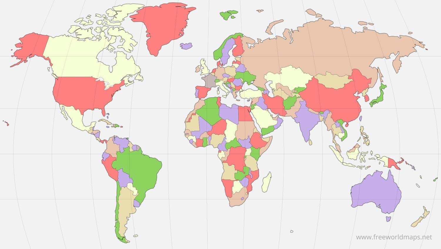 World Map With Countries Printable Free