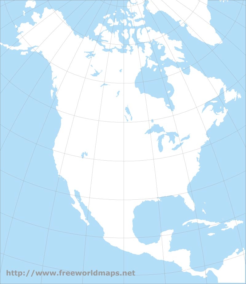 Map Of North America Blank Printable
