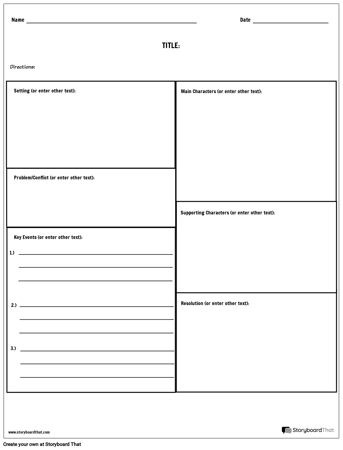 Printable Story Map