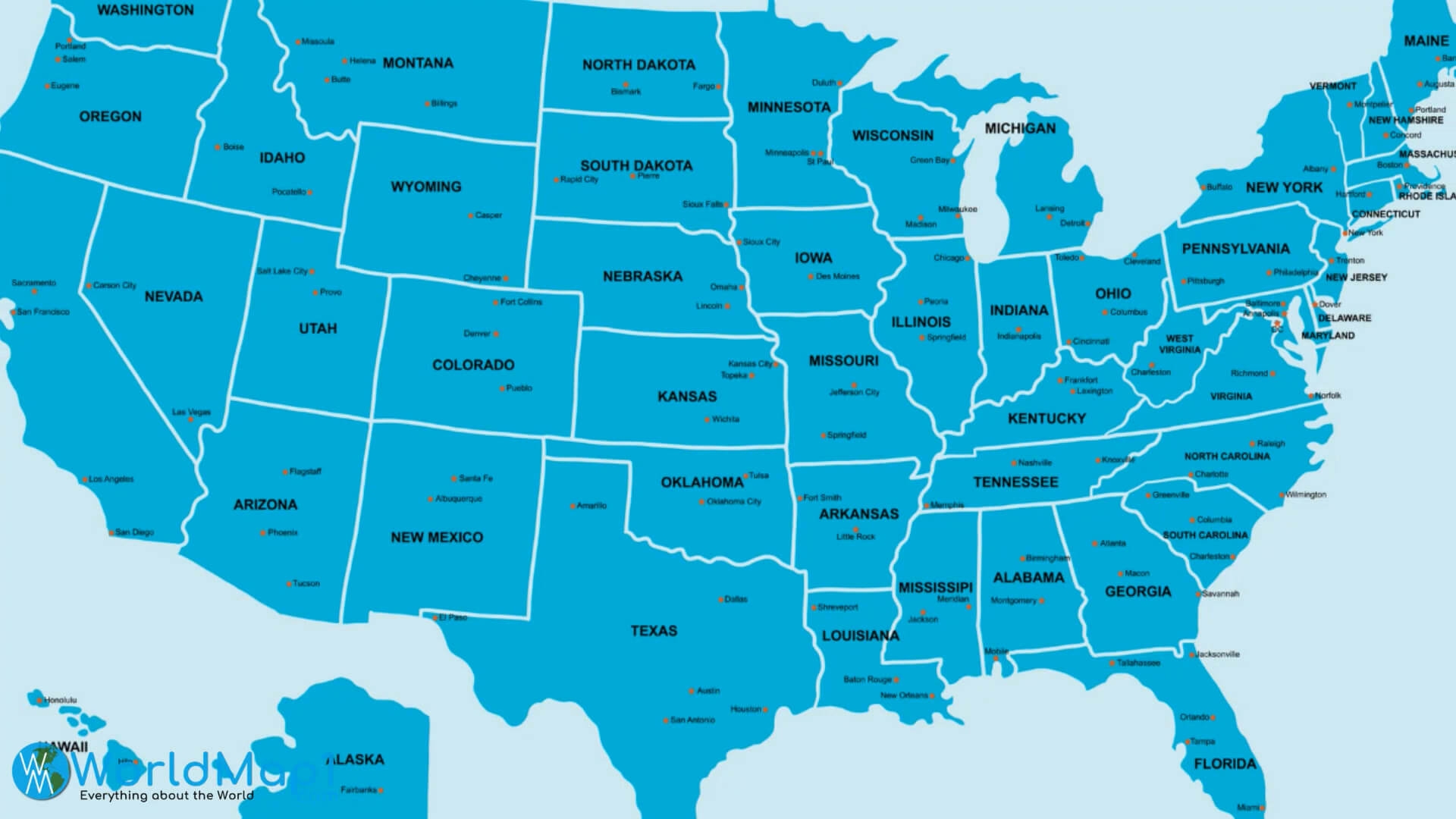 Printable Us Map With States And Capitals