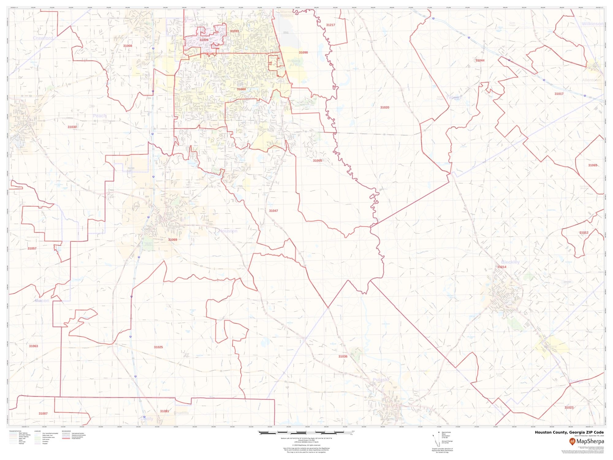 Houston County ZIP Code Map Houston County ZIP Codes