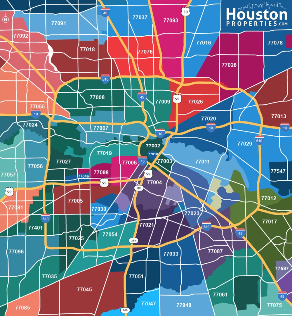 Houston Texas Zip Code Map HoustonProperties HoustonProperties Worksheets Library