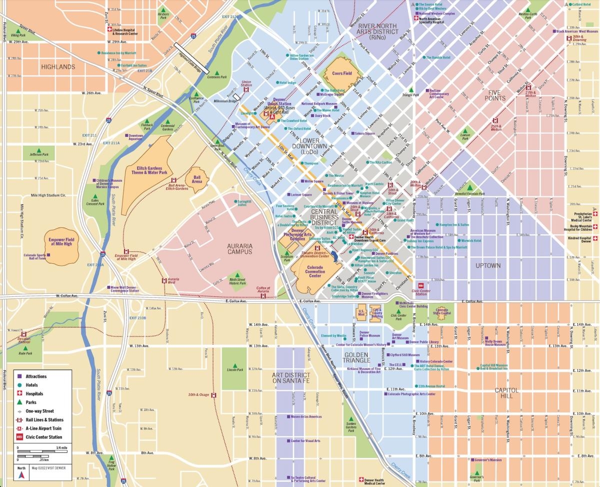 Interactive Print Maps Of Denver Colorado VISIT DENVER