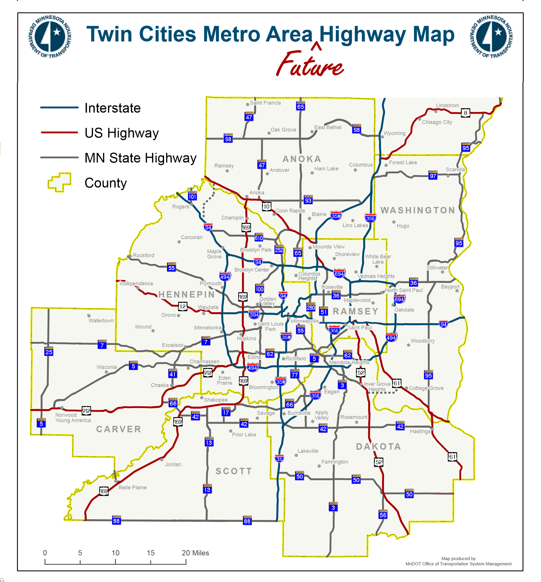 Introducing The Twin Cities Metro Area Future Highway Map Streets mn