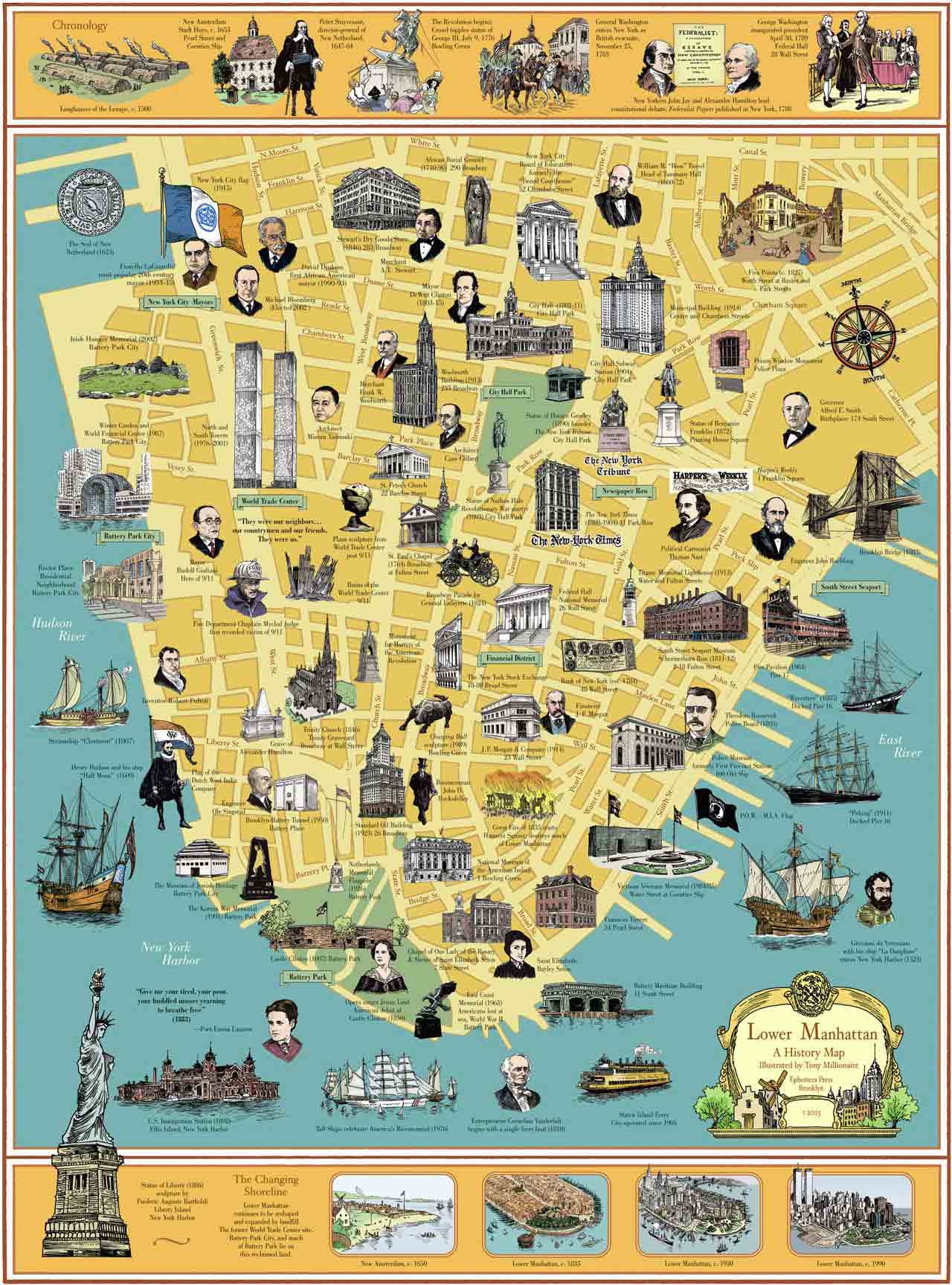 Lower Manhattan A History Map Ephemera Press
