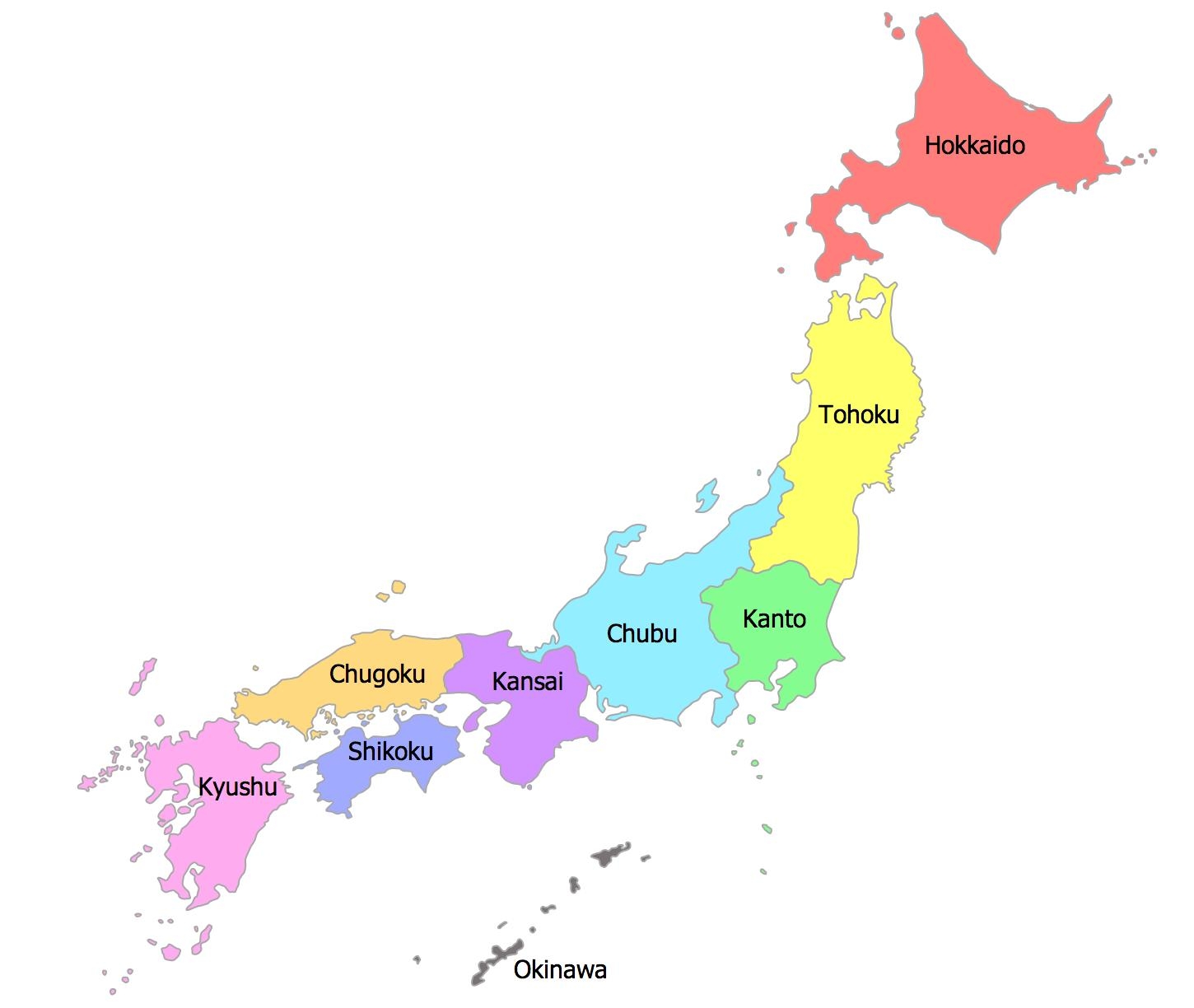 Map Of Japan Regions Political And State Map Of Japan