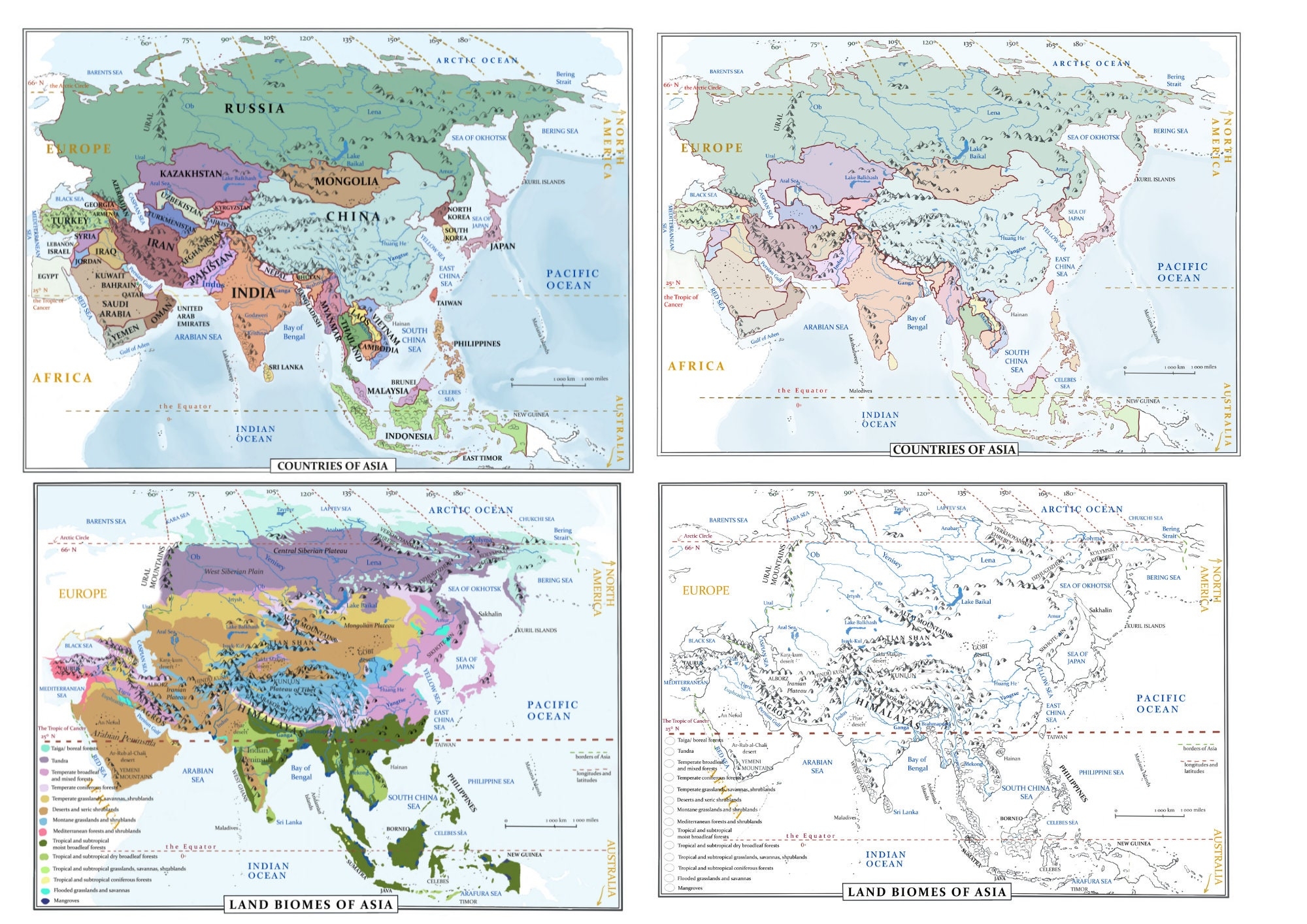 Map Of Asia Printable