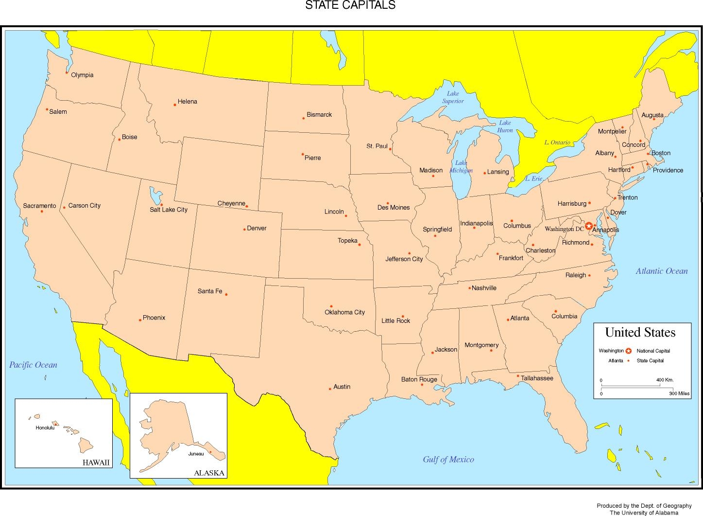 Printable Map Of The United States With Cities