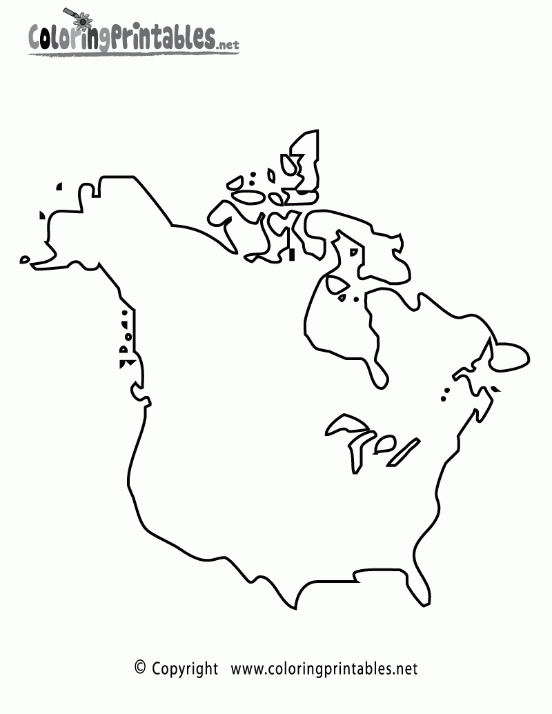 Map Of North America Printable Free