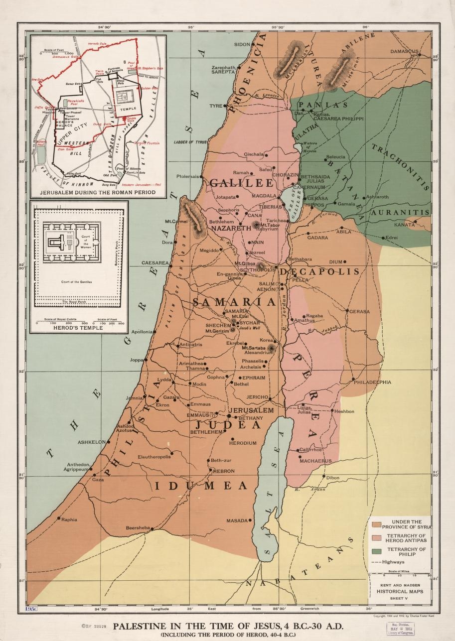 Printable Map Of Israel In Jesus Time