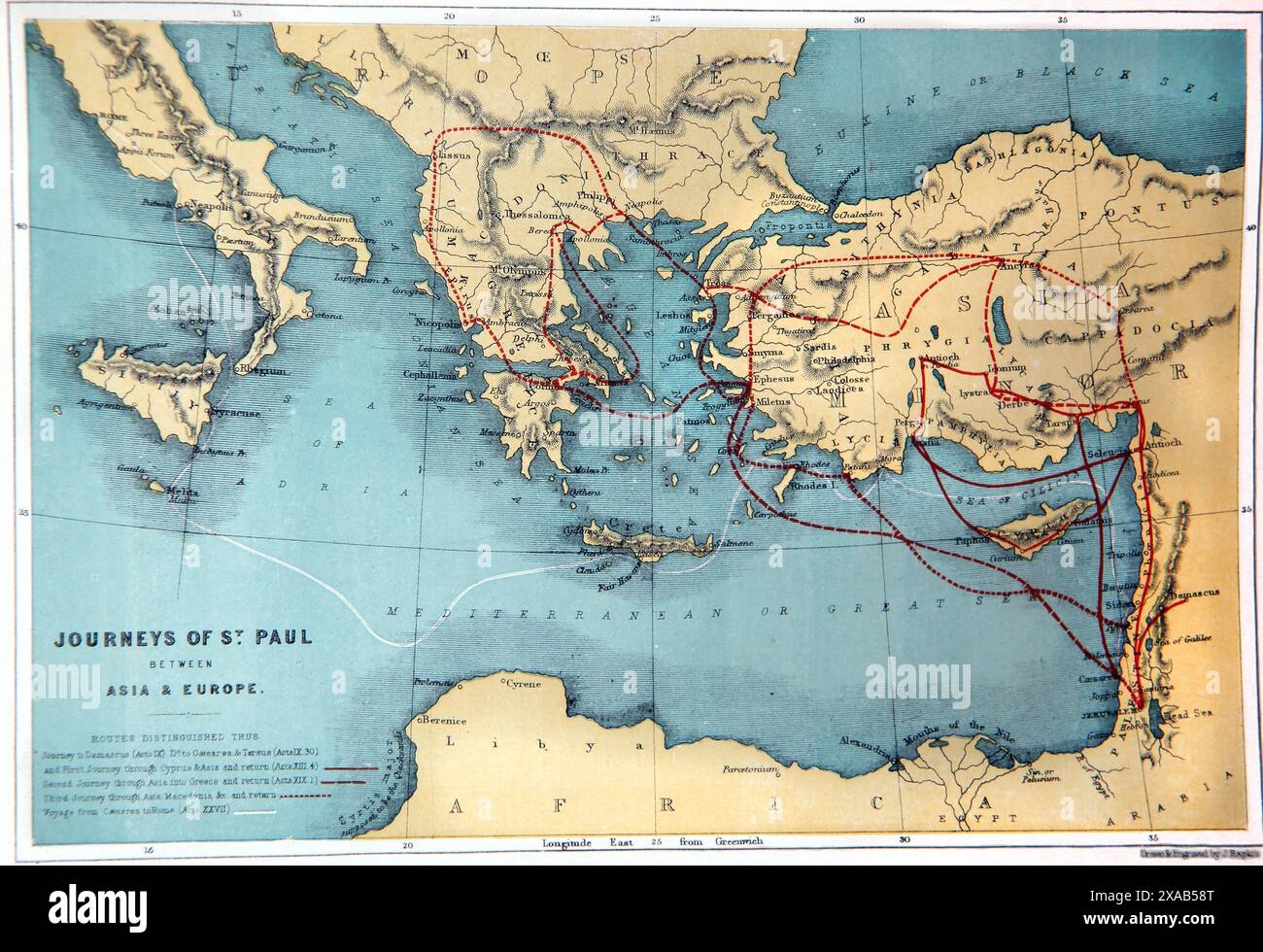 Map Of Paul's Missionary Journeys Printable