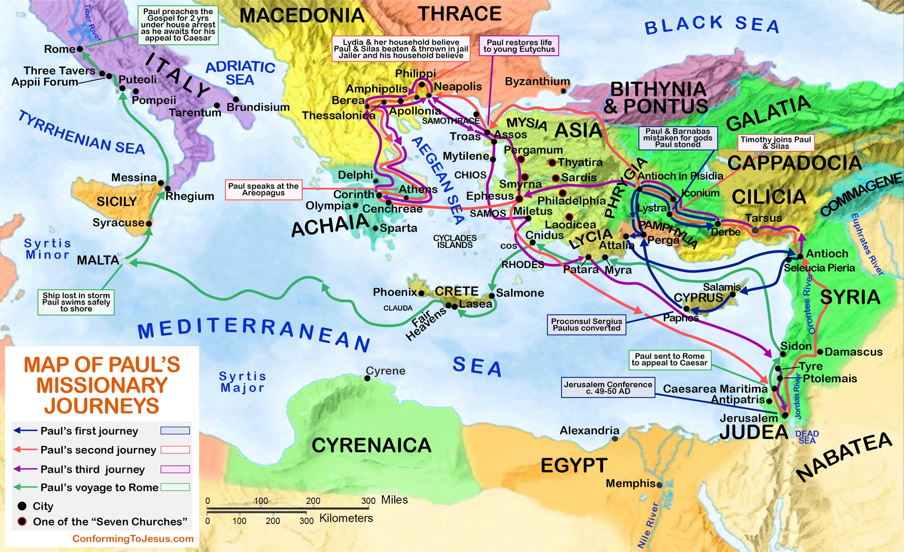Paul s Missionary Journeys Map