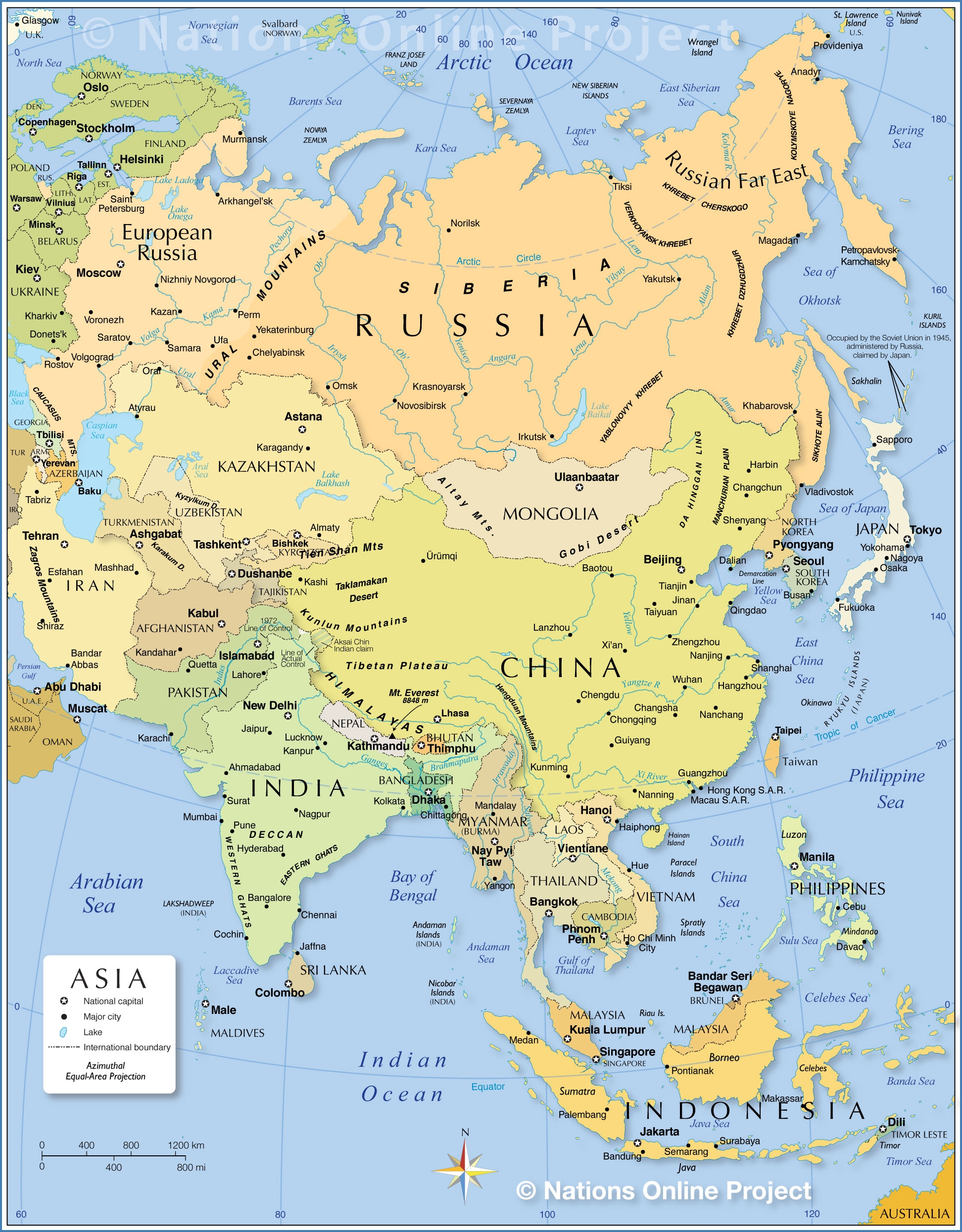Political Map Of Asia Nations Online Project Worksheets Library
