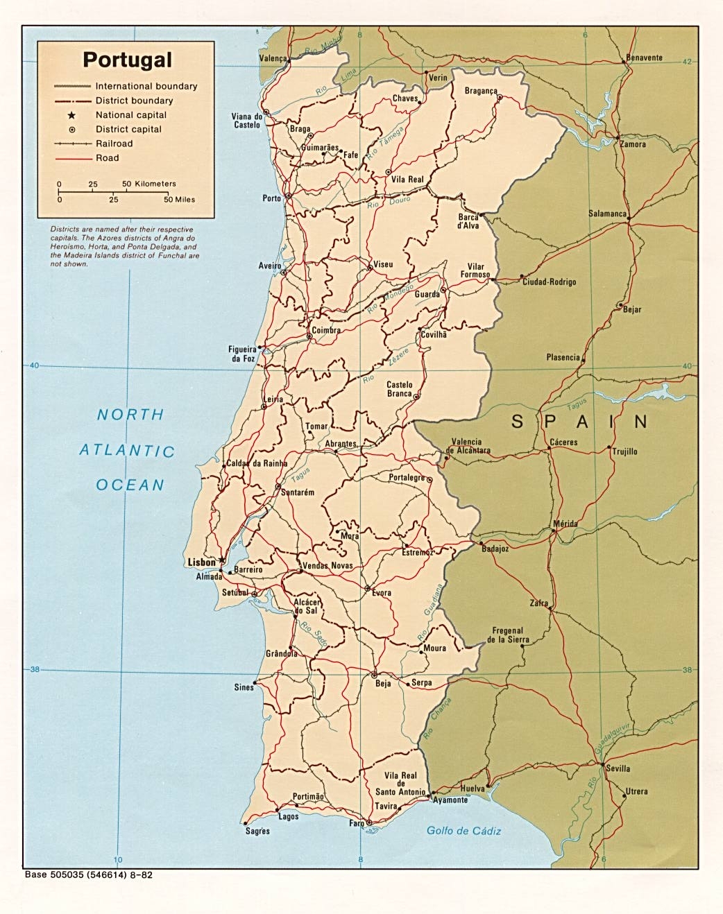 Printable Map Of Portugal