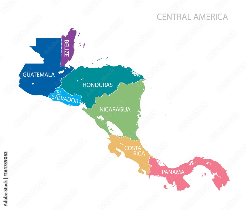 Poster Map Of Central America Wandbild Europosters