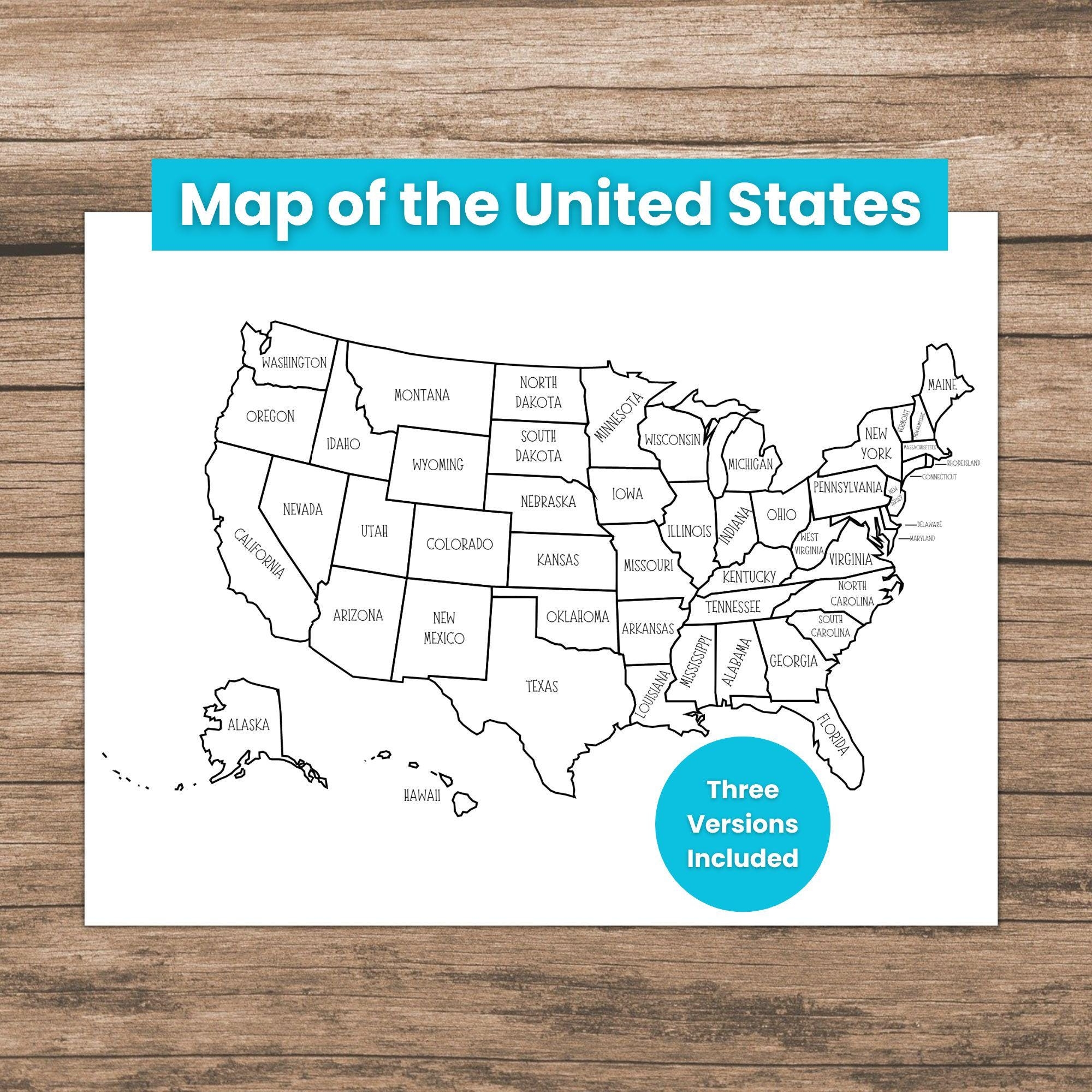 Full Page Printable Us Map