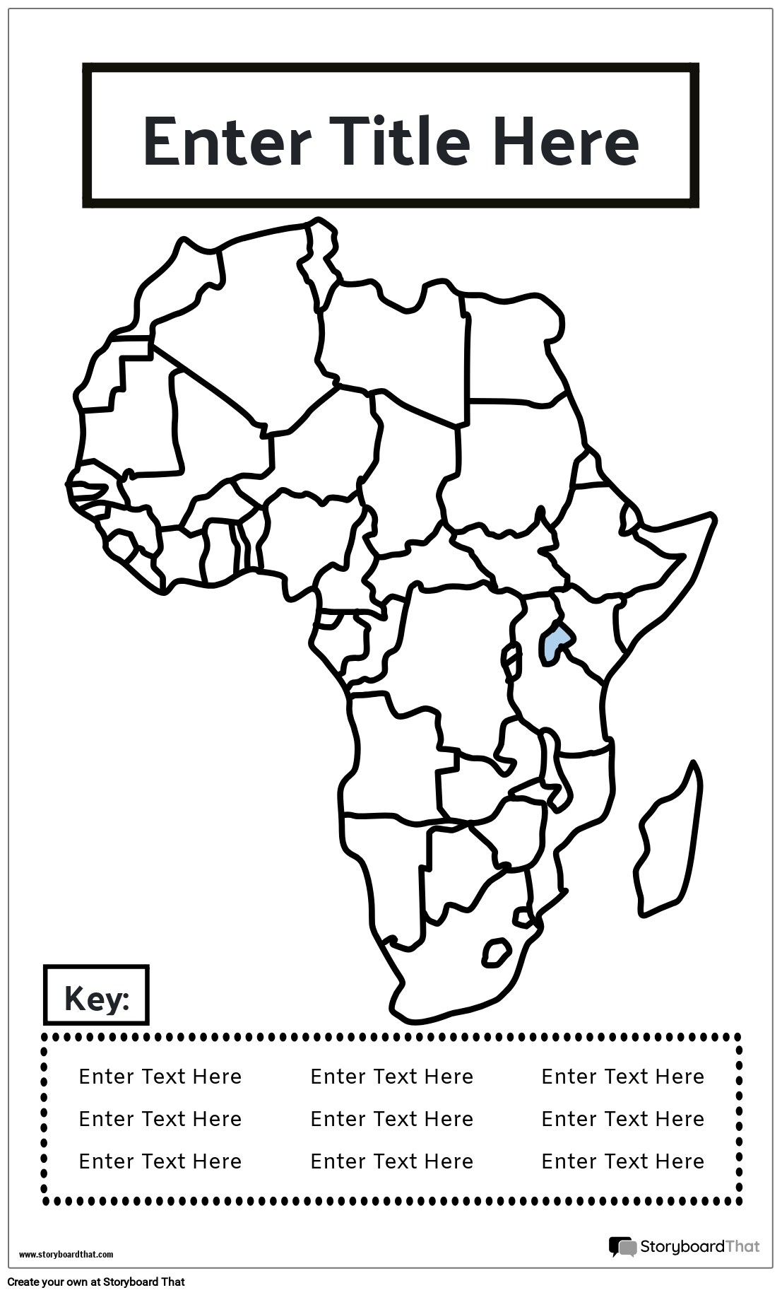 Printable Map Poster Template Design For Africa