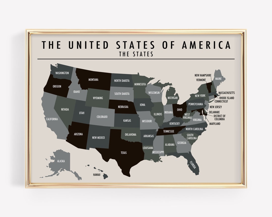 Printable Us Map Poster United States Map Printable Usa Map For Kids Homeschool Printables Homeschool Poster Digital Download Etsy
