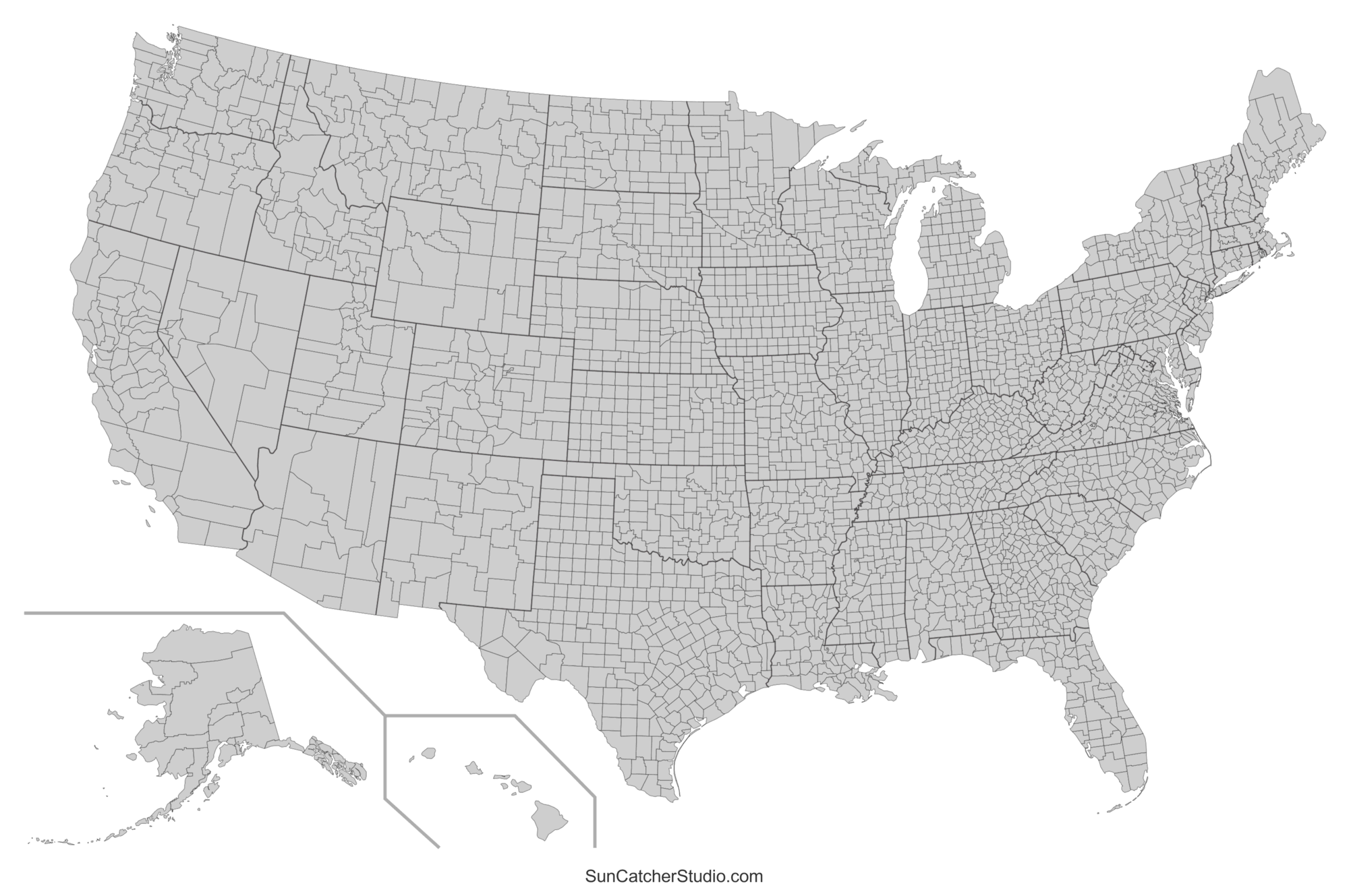Black And White Us Map Printable