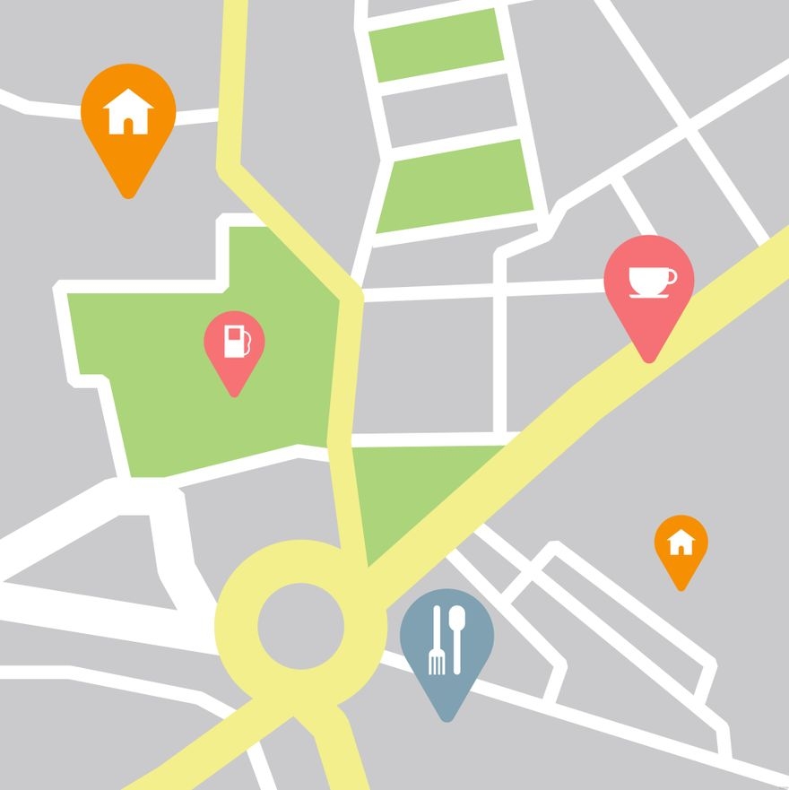 Street Map Illustration In Illustrator SVG JPG EPS PNG Download Template