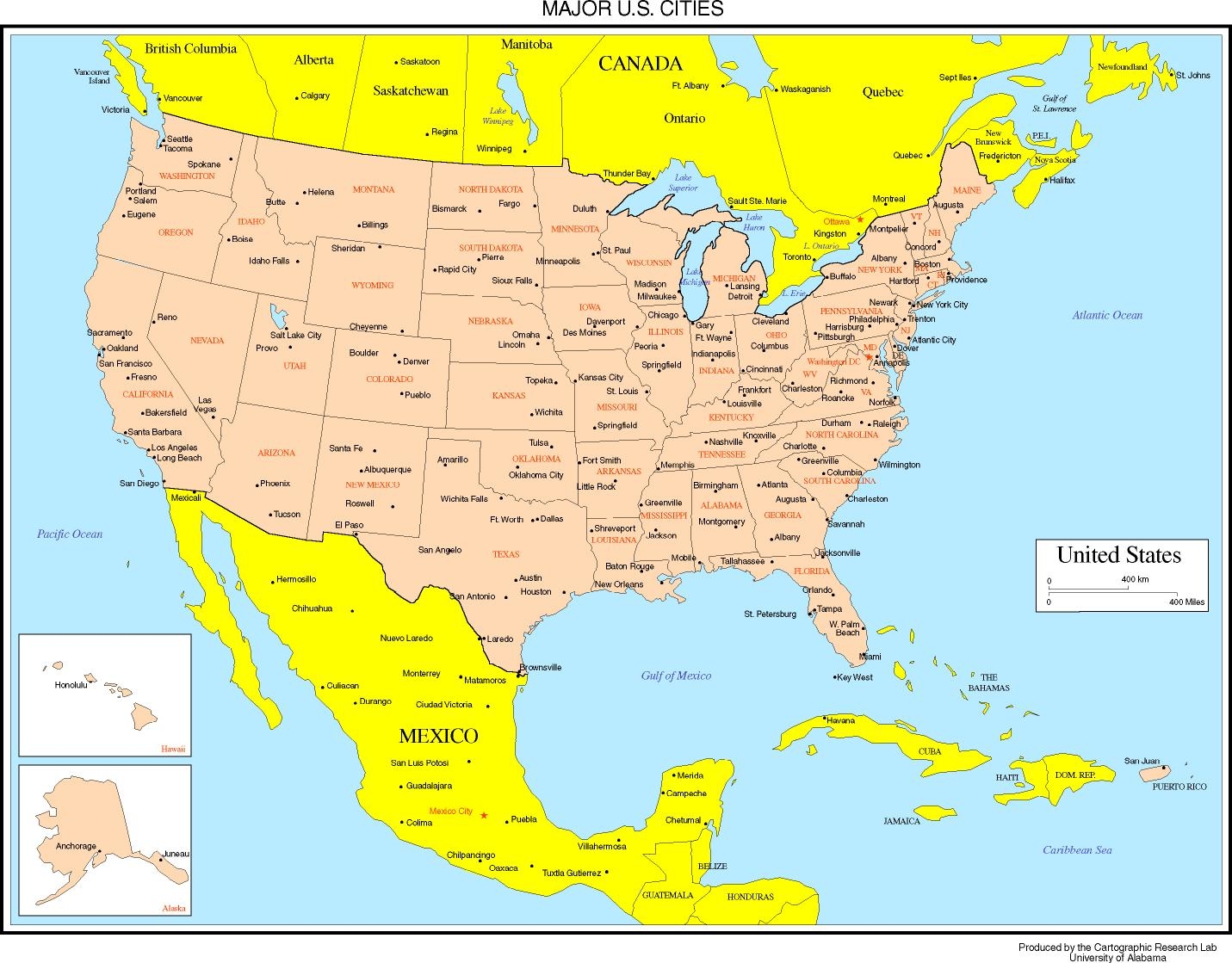 United States Colored Map