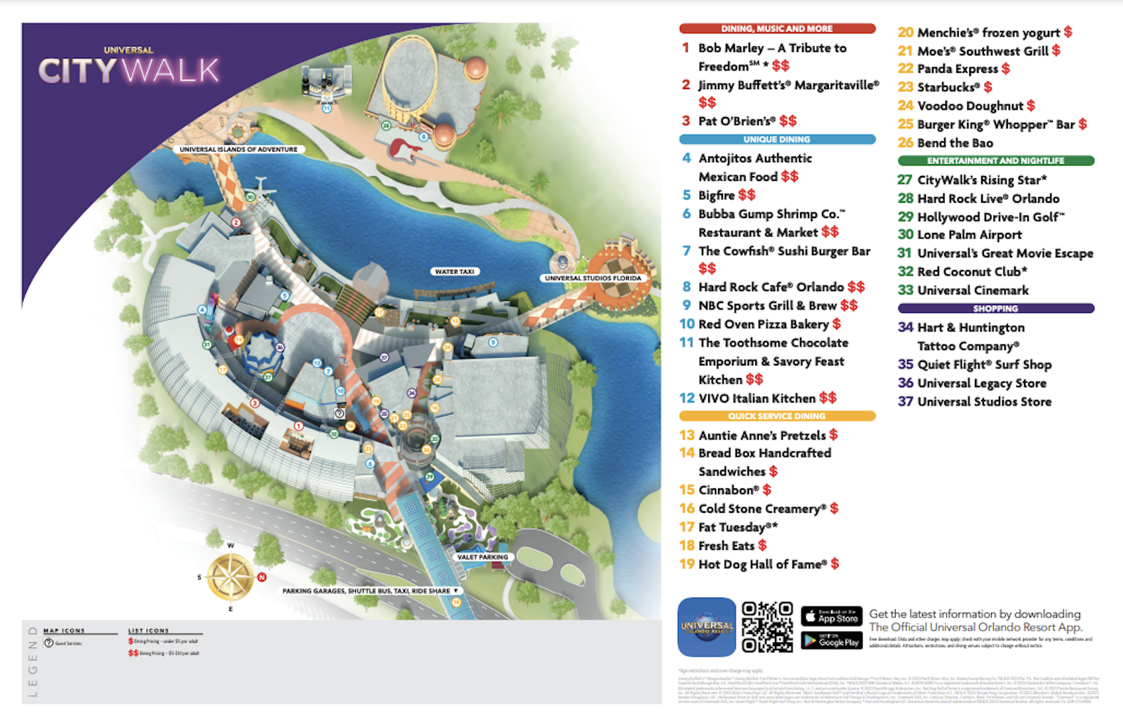 Universal CityWalk Orlando Map Printable PDF Mickey Visit Disney News Planning Tips