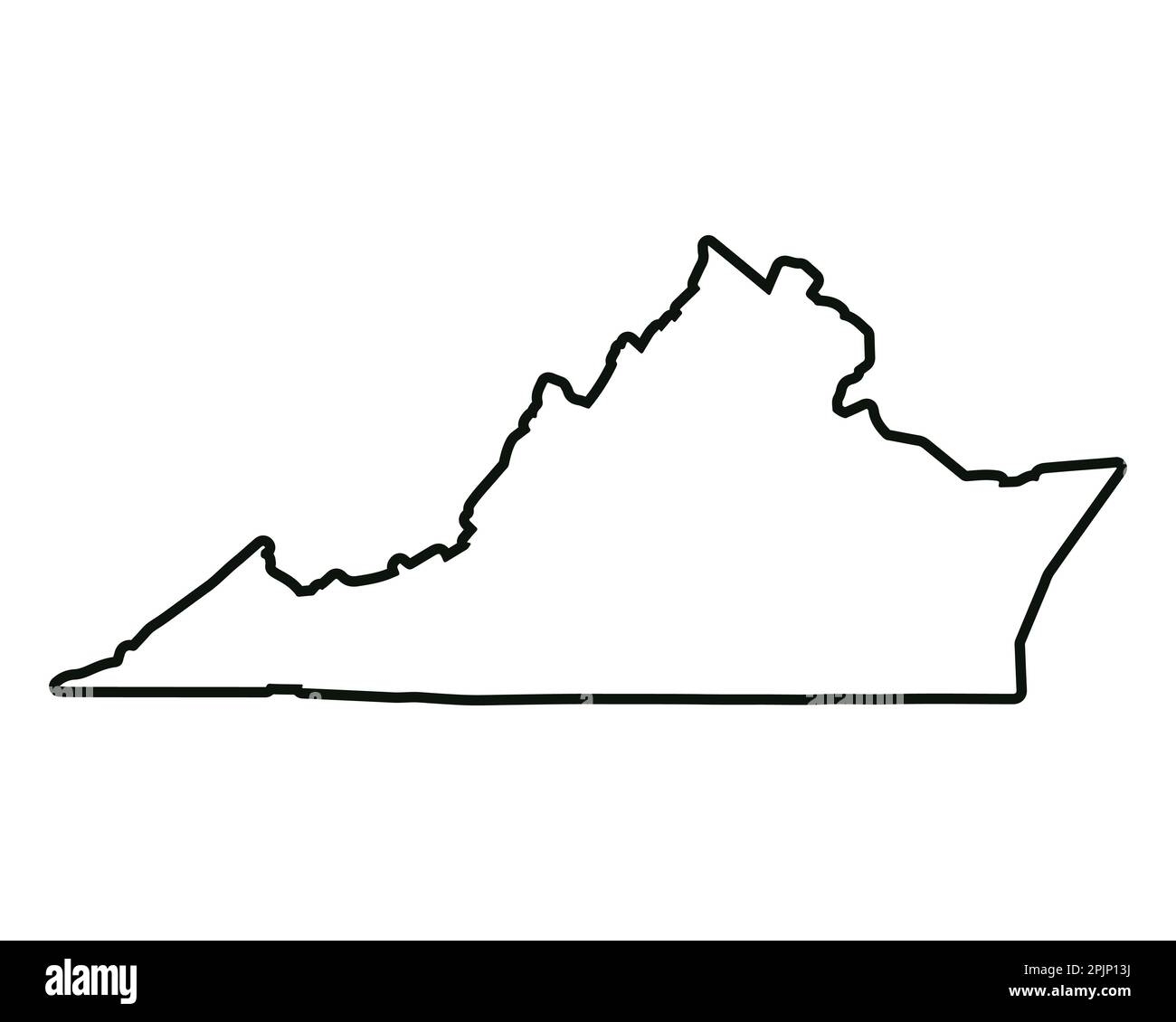 Virginia State Map US State Map Virginia Outline Symbol Vector Illustration Stock Vector Image Art Alamy