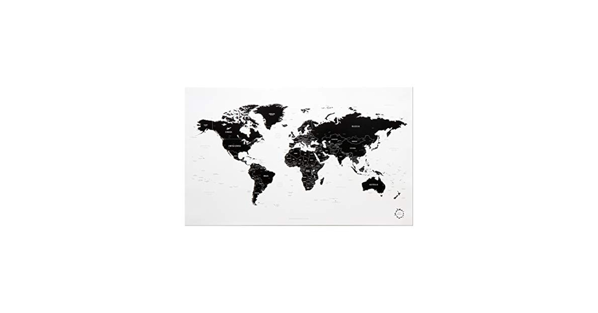 White And Black World Map Unique Design Poster Print Traveler By DesignFair Amazon de Home Kitchen
