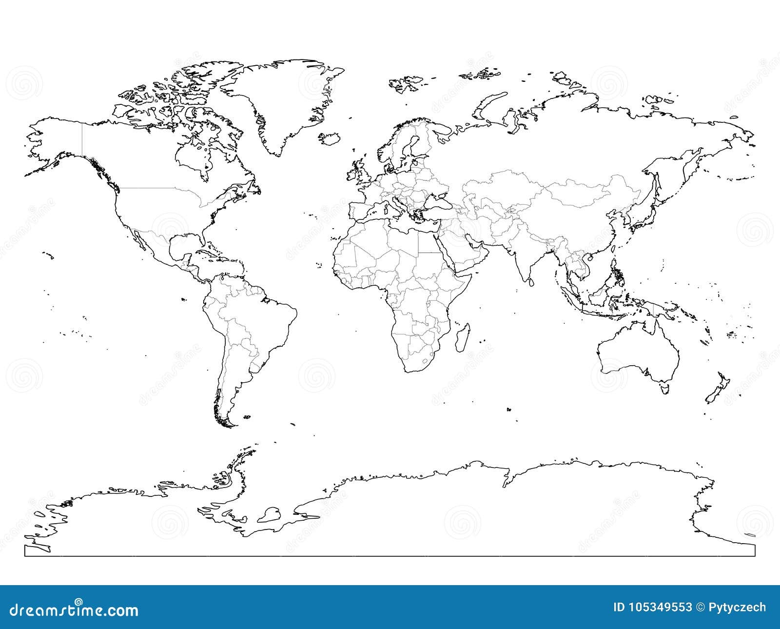 World Map Printable Black And White