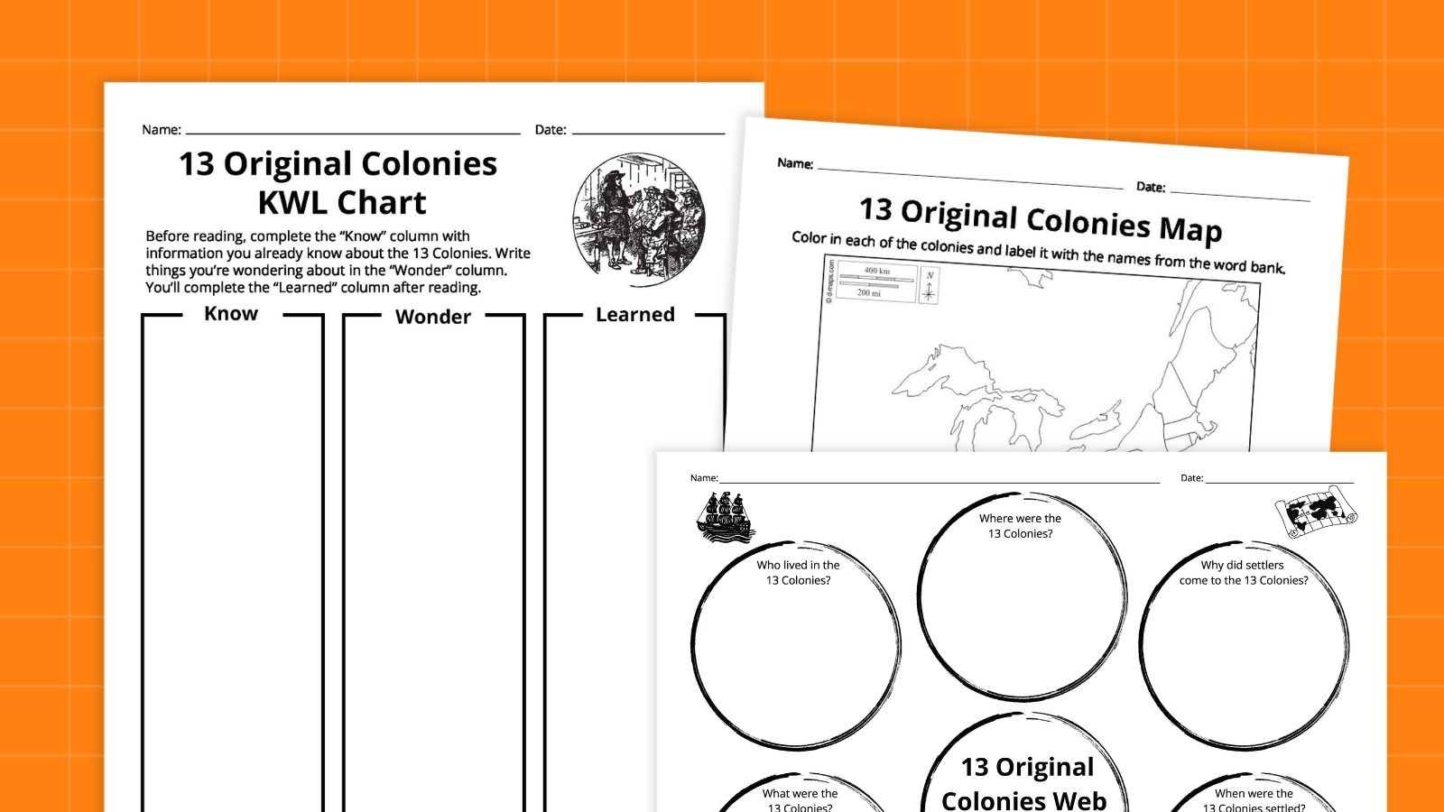 Free Printable Map Of The 13 Colonies