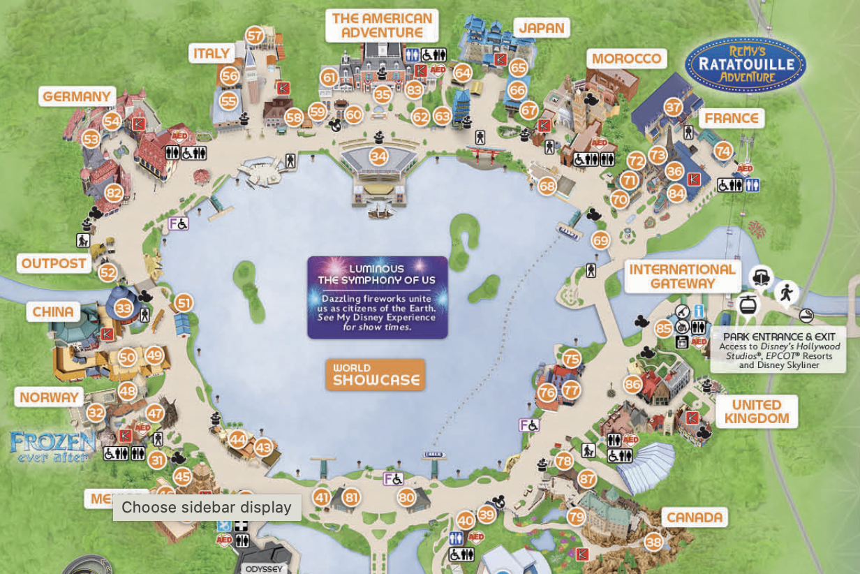 2025 EPCOT Map Walt Disney World WDW Magazine