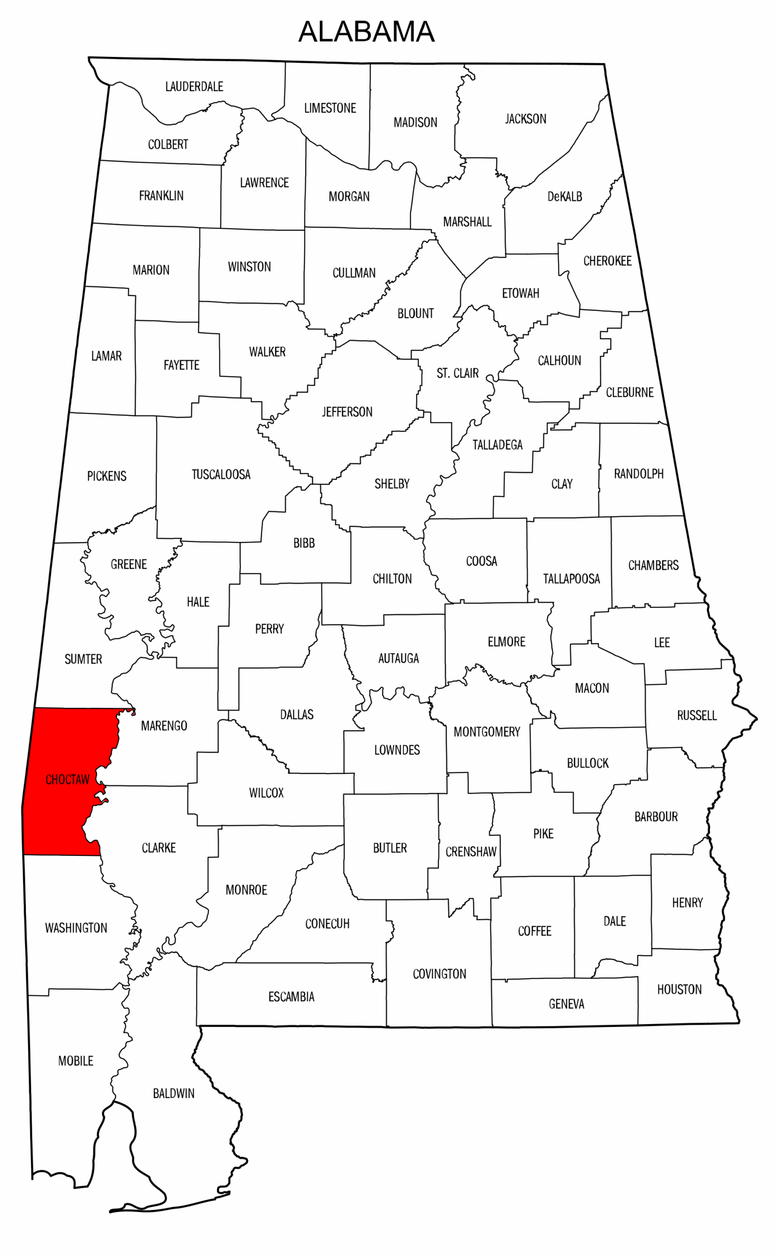 Alabama County Map Printable State Map With County Lines Free Printables Monograms Design Tools Patterns U0026 DIY Projects