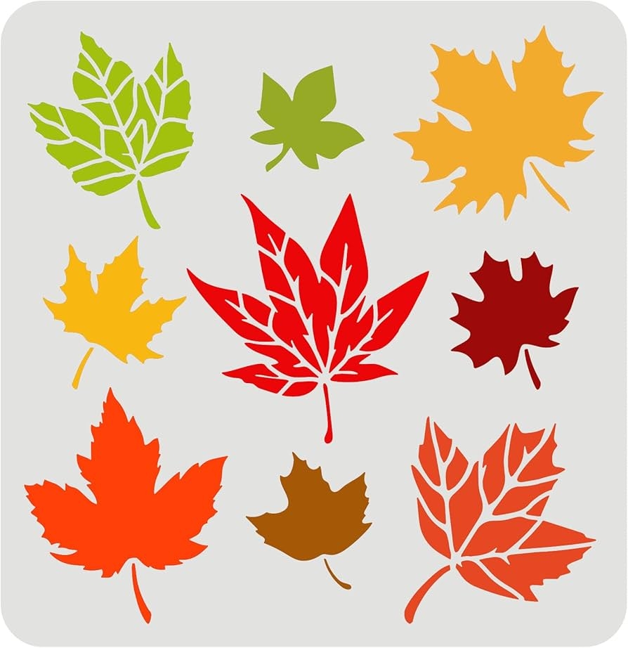 Amazon FINGERINSPIRE Maple Leaves Stencils 11 8x11 8inch Autumn Leaves Stencil Plastic Leaf Pattern Stencil Reusable Fall Leaf Stencils For Painting On Wood Floor Wall DIY Farmhouse Home Decor Arts Crafts 