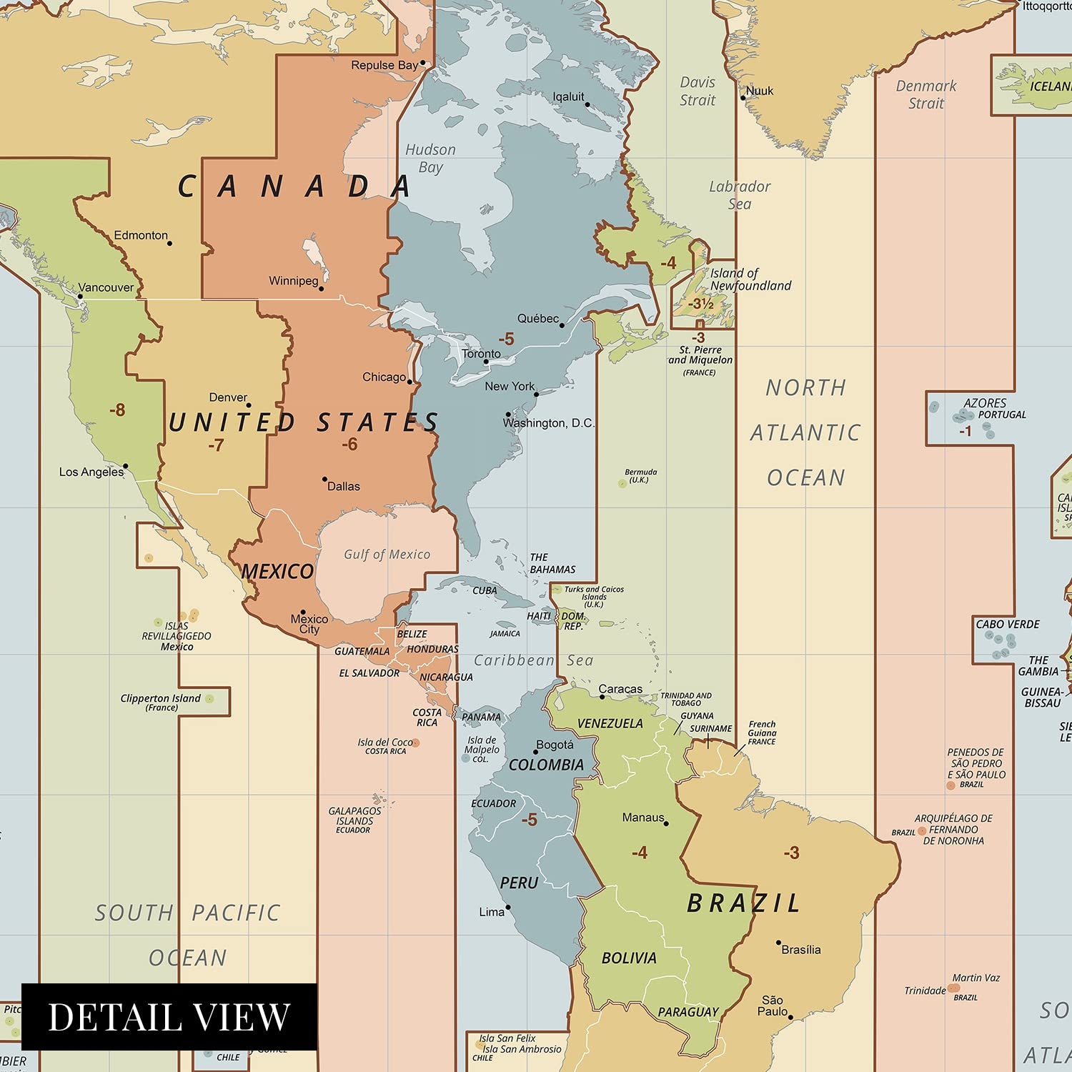 Amazon HISTORIX 2021 Standard Time Zones Of The World Map Poster 16x24 Inch Map Of The World Time Zones Wall Art Time Zone Map Of The World Poster Posters Prints
