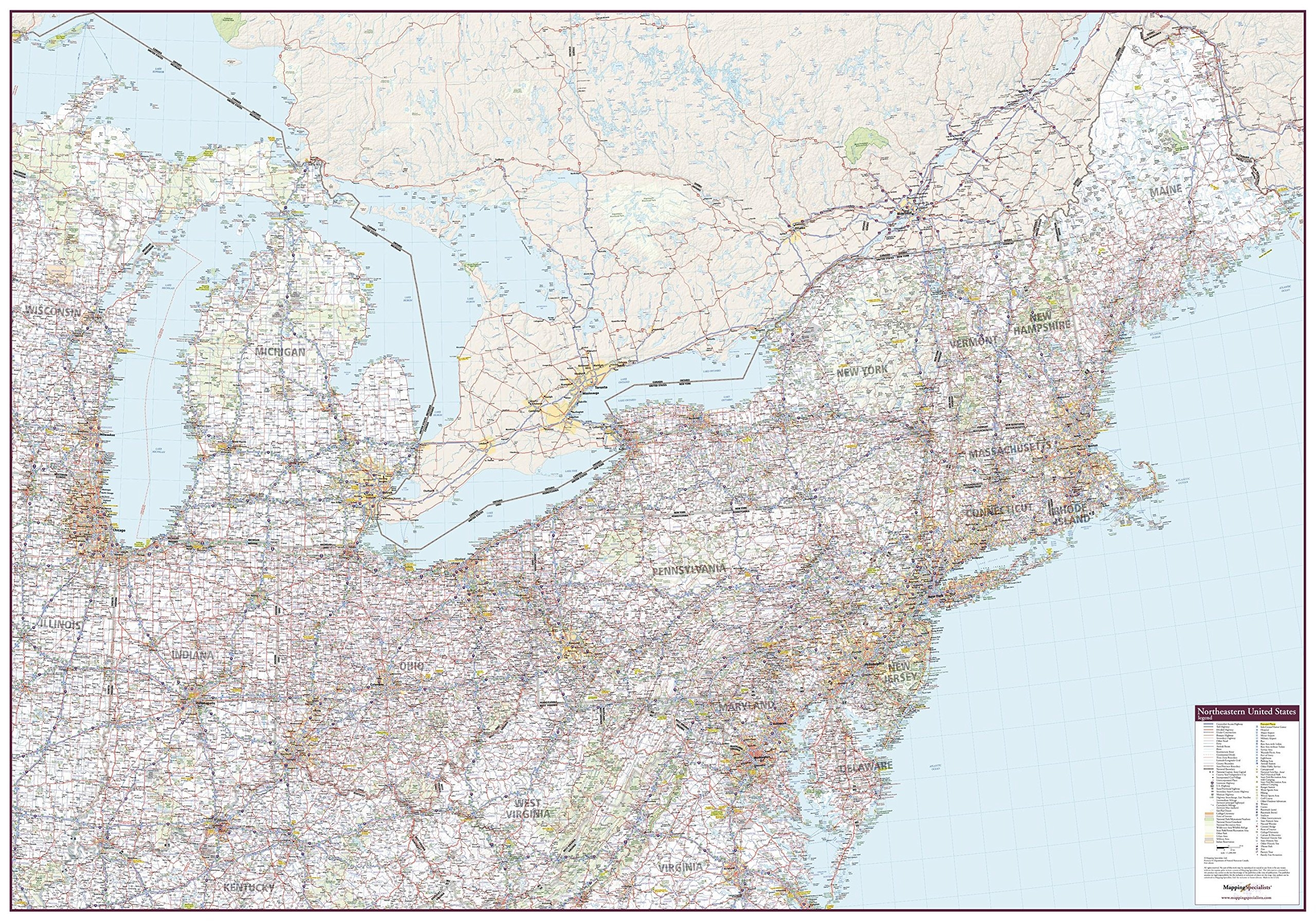 Printable Map Of Northeast Usa
