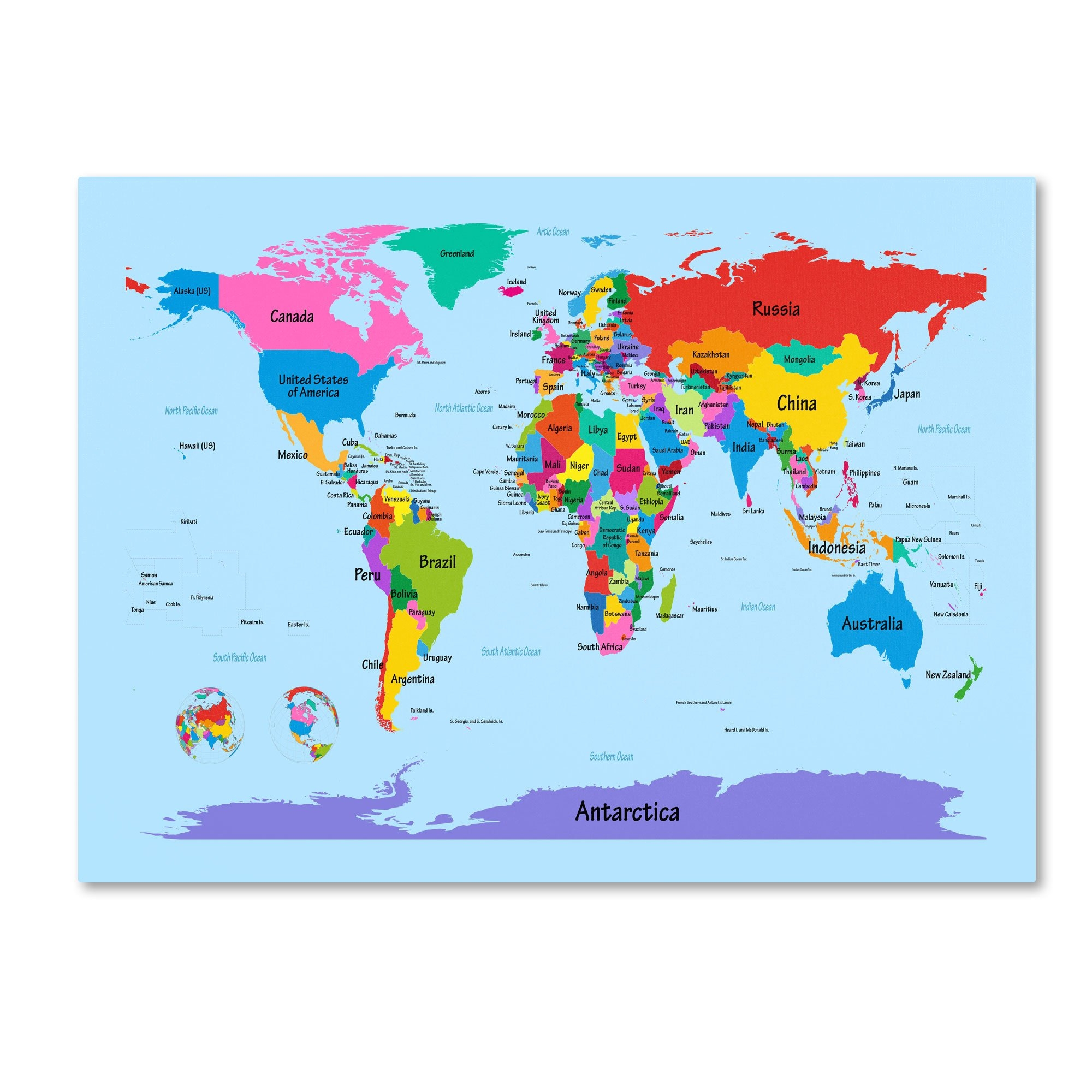 Amazon Trademark Fine Art Childrens World Map By Michael Tompsett Canvas Artwork 14 By 19 Inch Prints Posters U0026 Prints