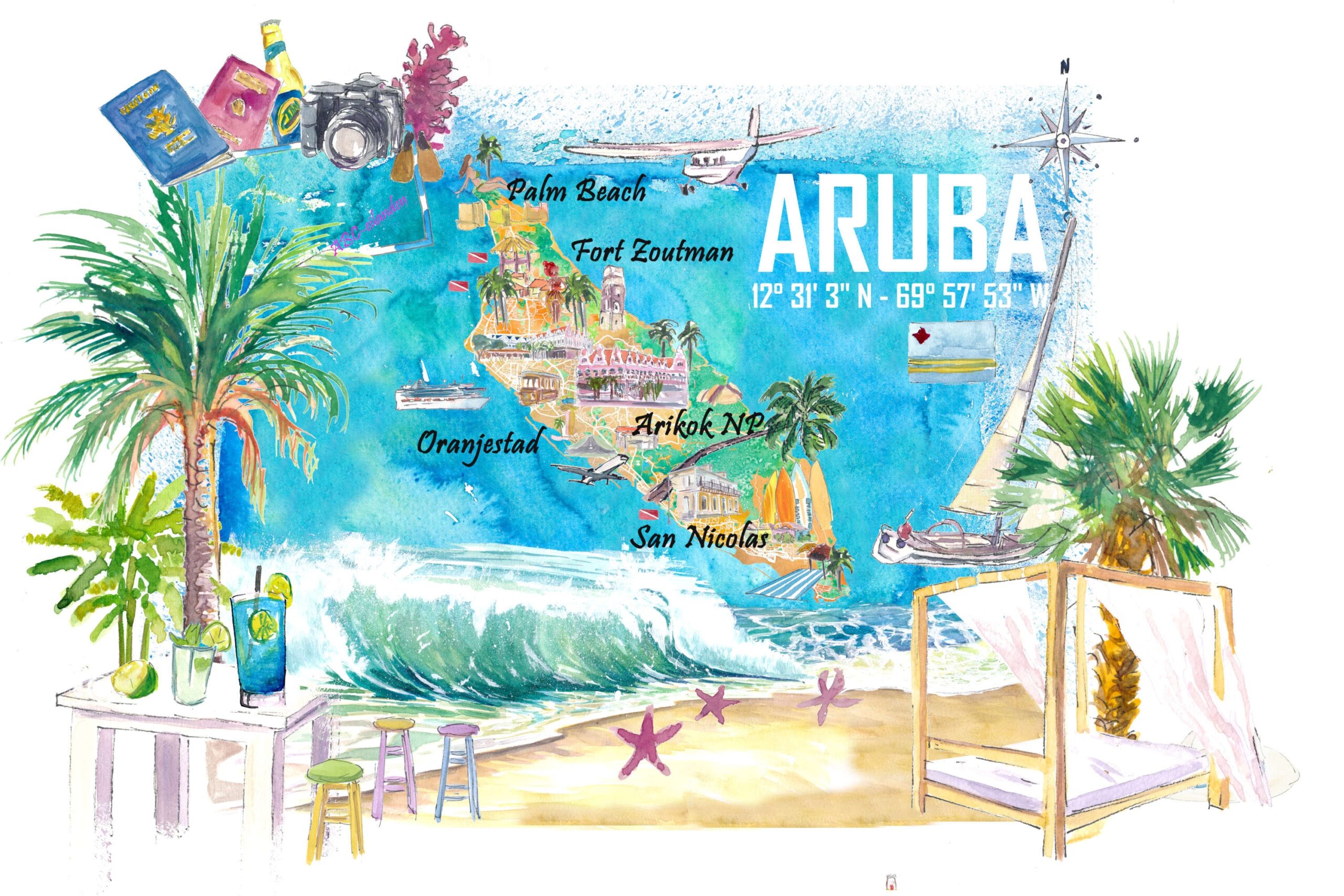 Printable Tourist Map Of Aruba