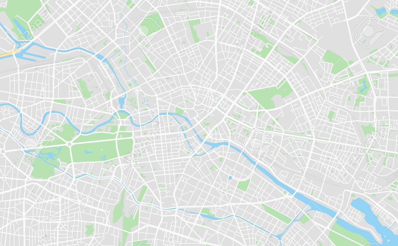 Berlin Germany Printable Street Map In Classic Style Colors With All Relevant Motorways Roads And Railways Use This Map For Any Kind Of Digital Info Graphics And Print Publication Royalty Free SVG 