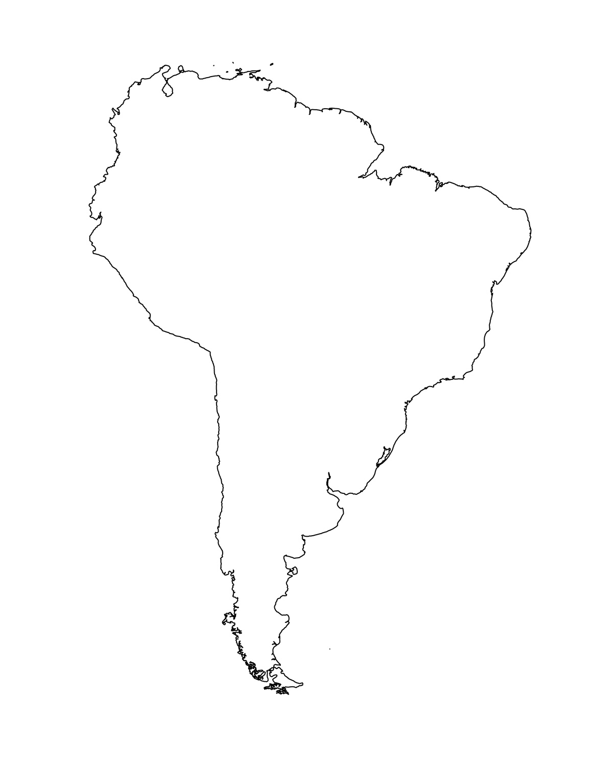 Blank Map Of South America Template Tims Printables Worksheets Library