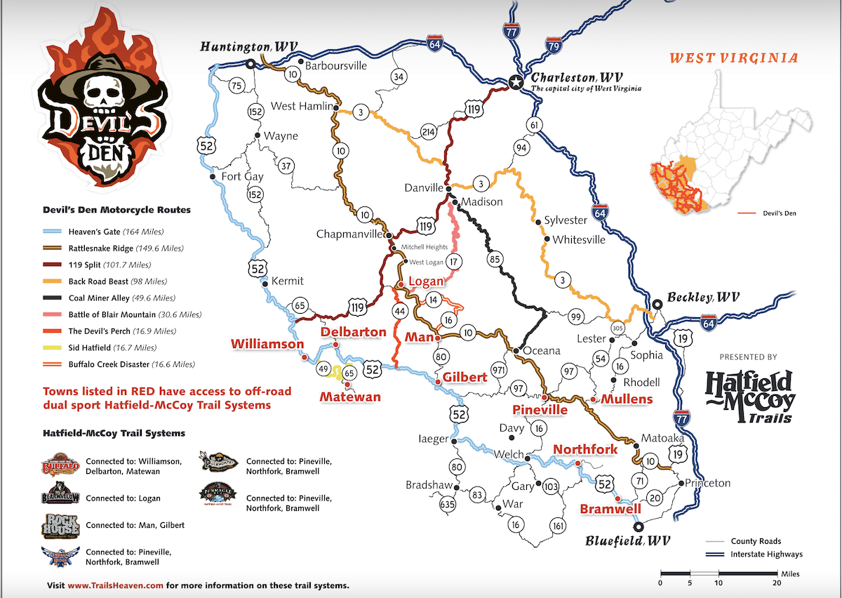 Printable Hatfield Mccoy Trails Map
