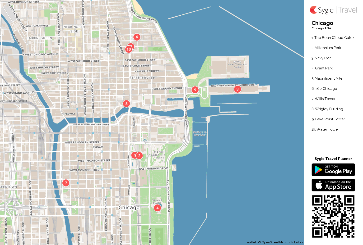 Chicago Printable Tourist Map Sygic Travel Worksheets Library