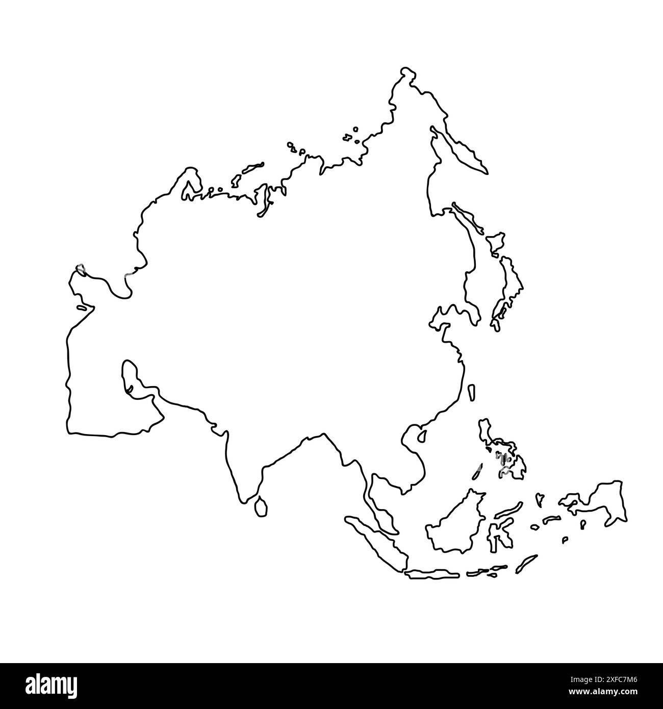 Continent Asia Map Stock Vector Images Alamy